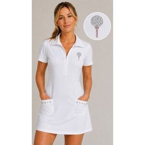 Titania Golf Dress Rhinestone Ball and Tee Sports Wicking Womens SMALL